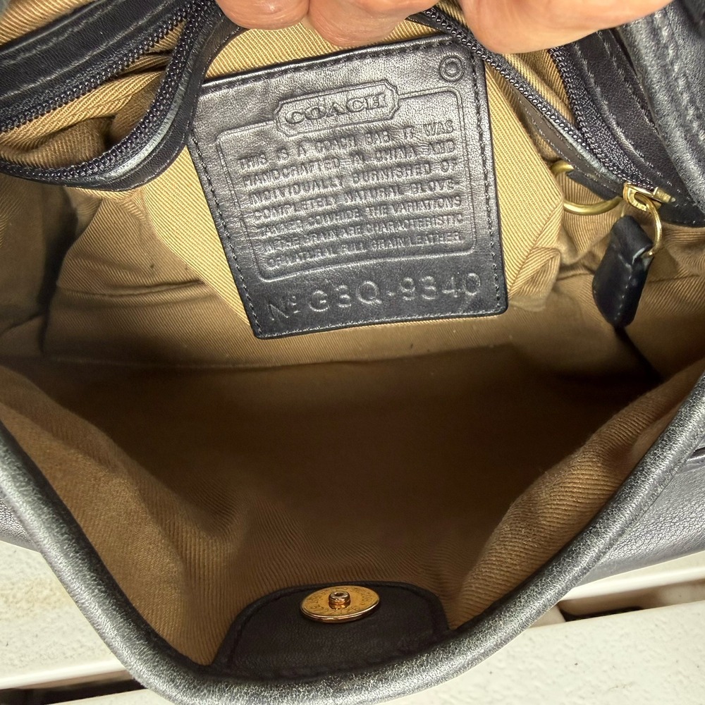 Vintage Coach Y2K Black Leather Legacy Saddle Bag 9340 - Picture 7 of 11